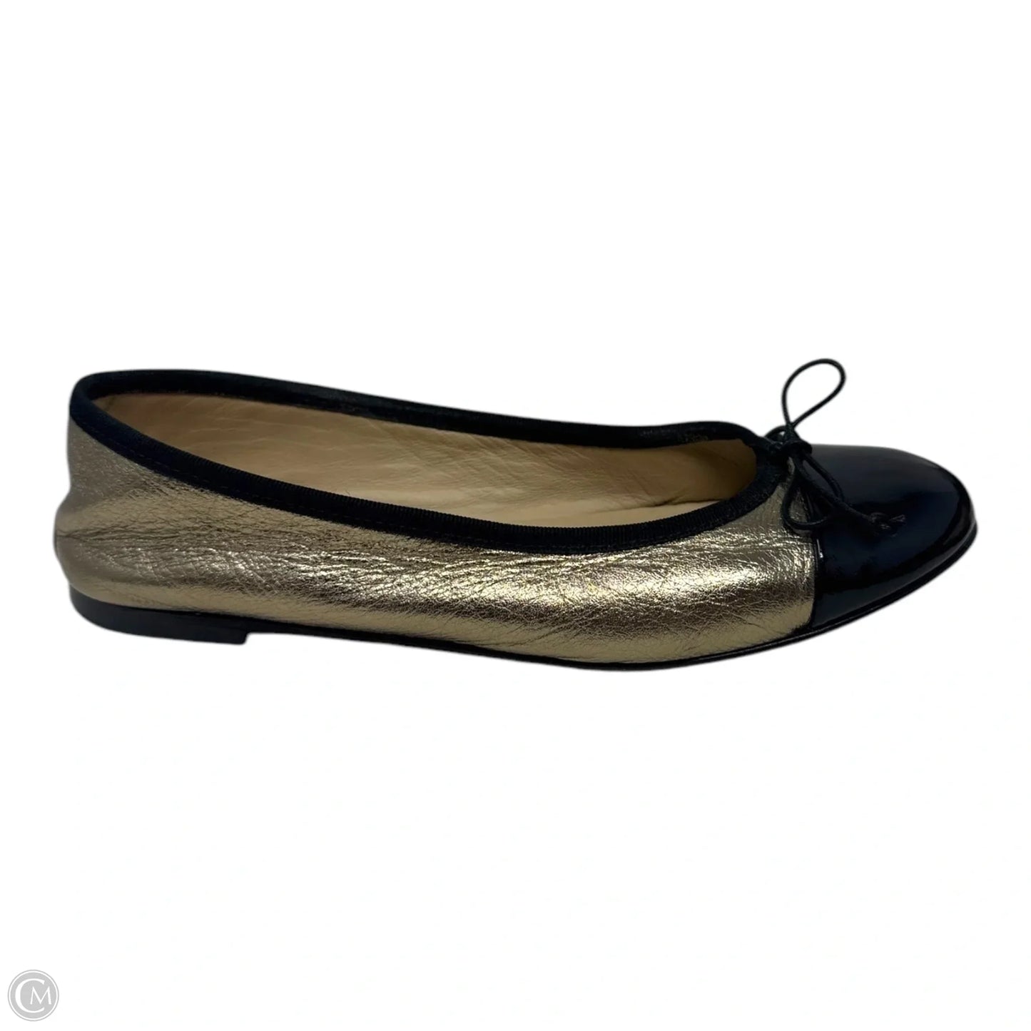 The Rosa Flats By M. Gemi In Antique Gold with Black, Size: 8.5