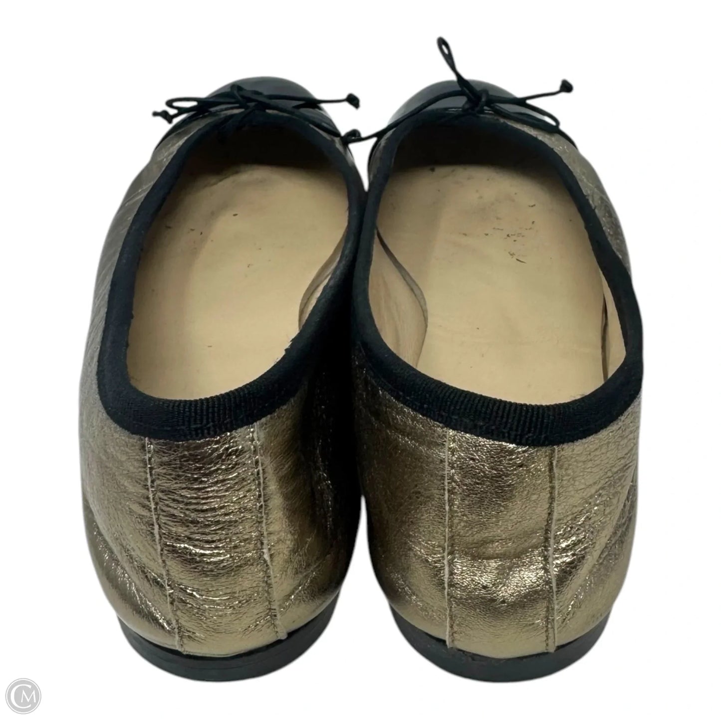 The Rosa Flats By M. Gemi In Antique Gold with Black, Size: 8.5