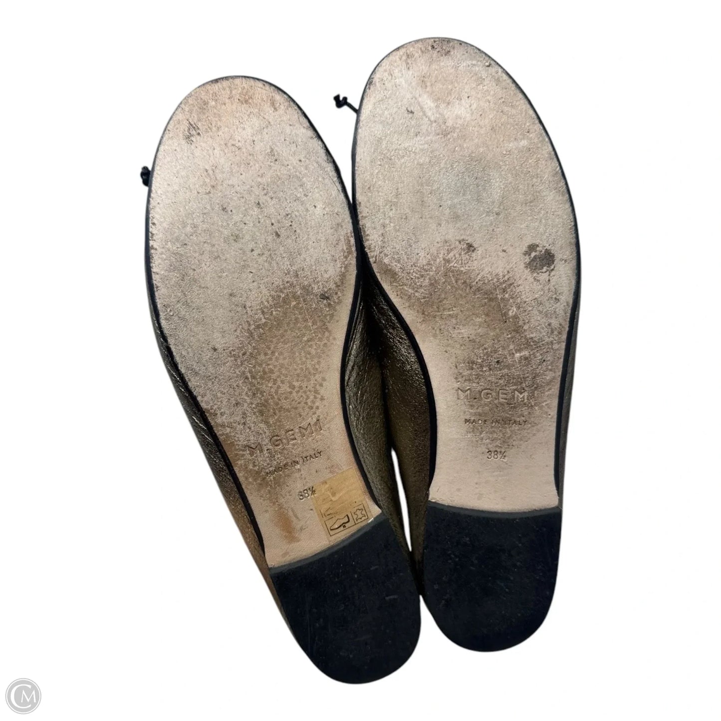 The Rosa Flats By M. Gemi In Antique Gold with Black, Size: 8.5