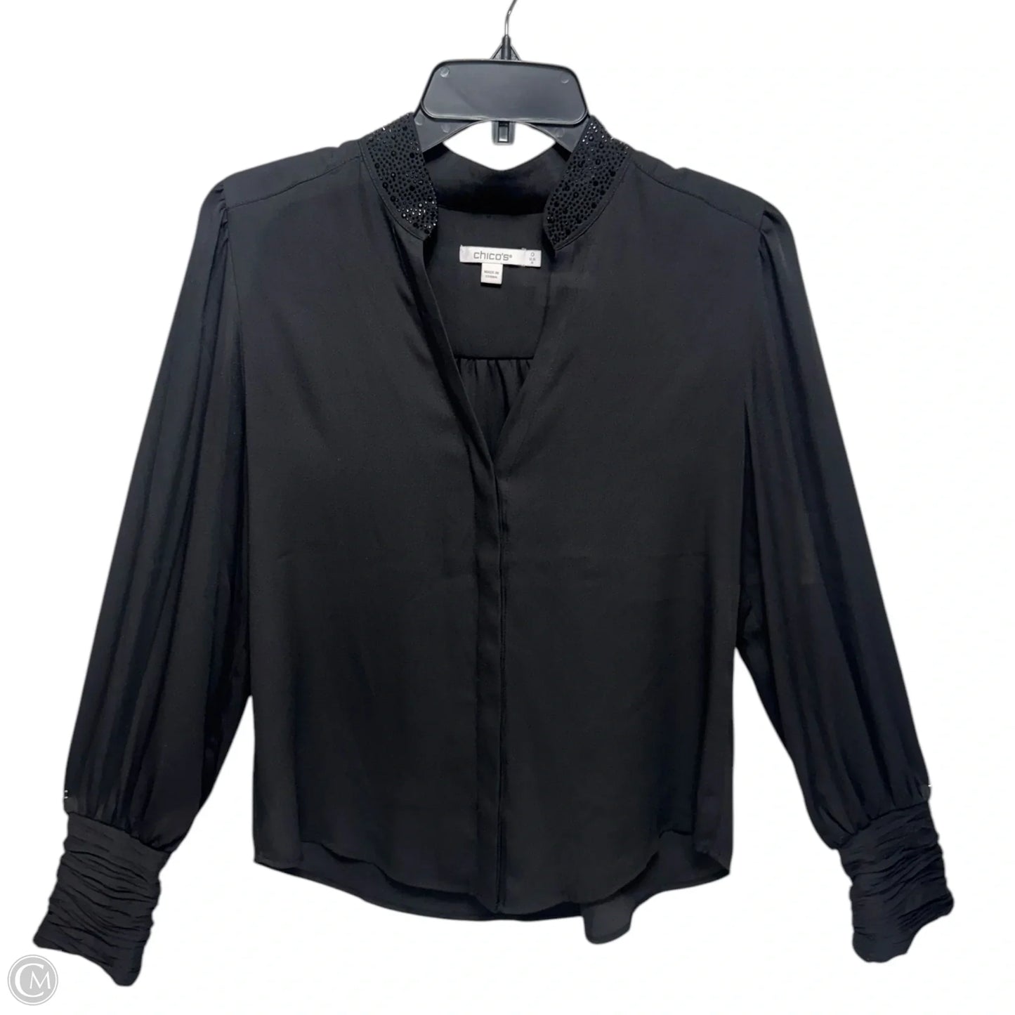Top Long Sleeve By Chicos In Black, Size: 4