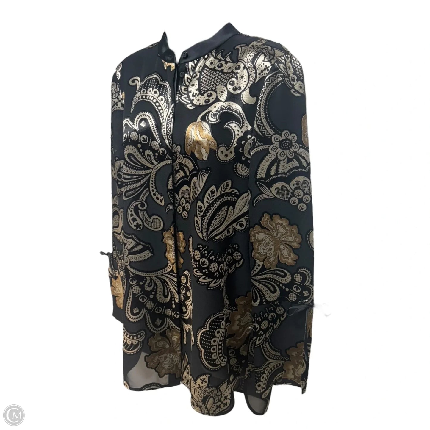 Nicolette Paisley Burnout Top Long Sleeve Designer By Lafayette 148 In Paisley Print, Size: S