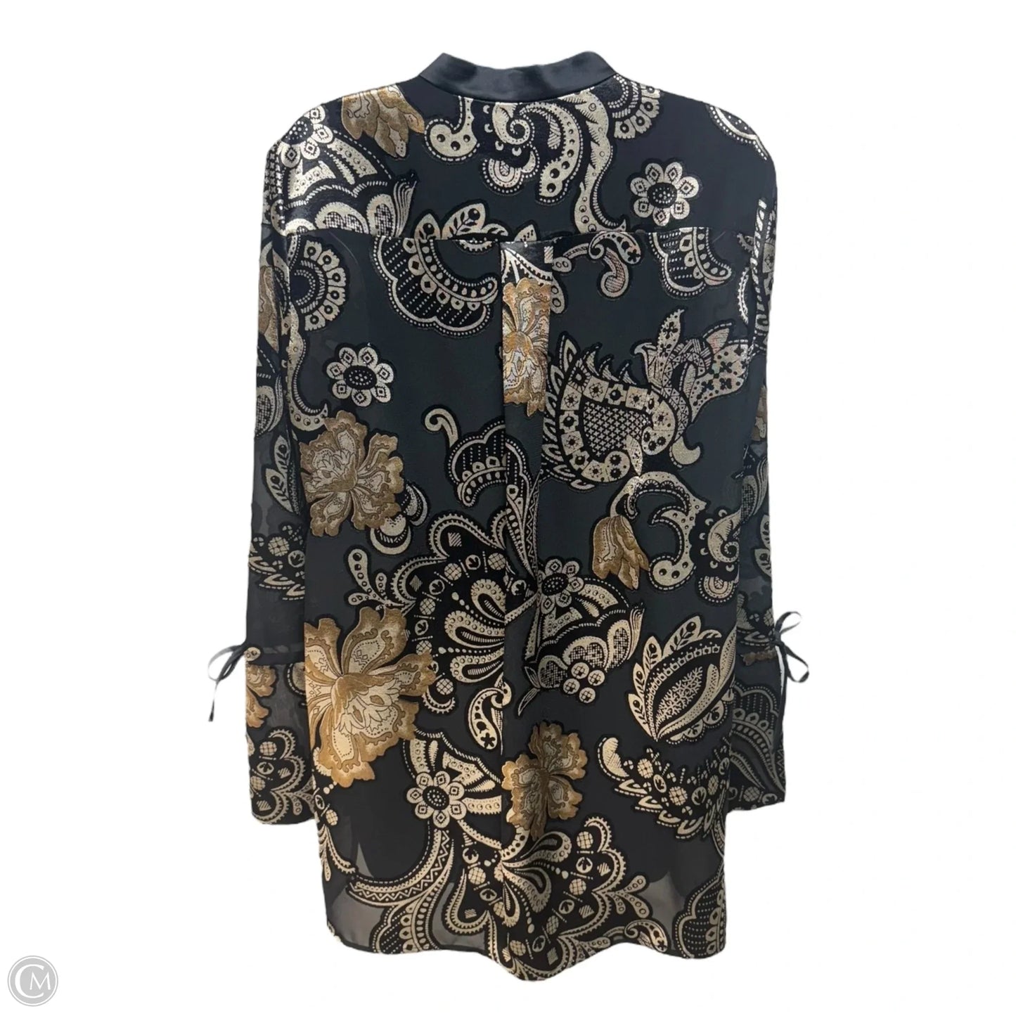 Nicolette Paisley Burnout Top Long Sleeve Designer By Lafayette 148 In Paisley Print, Size: S