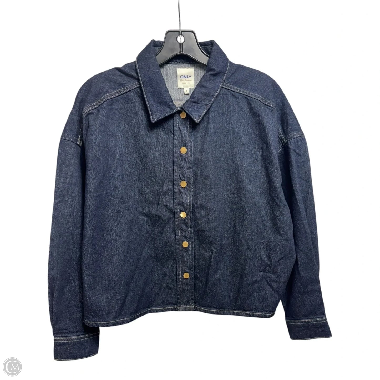 Denim Shirt Jacket By Only Blue Denim In Blue Denim, Size: S