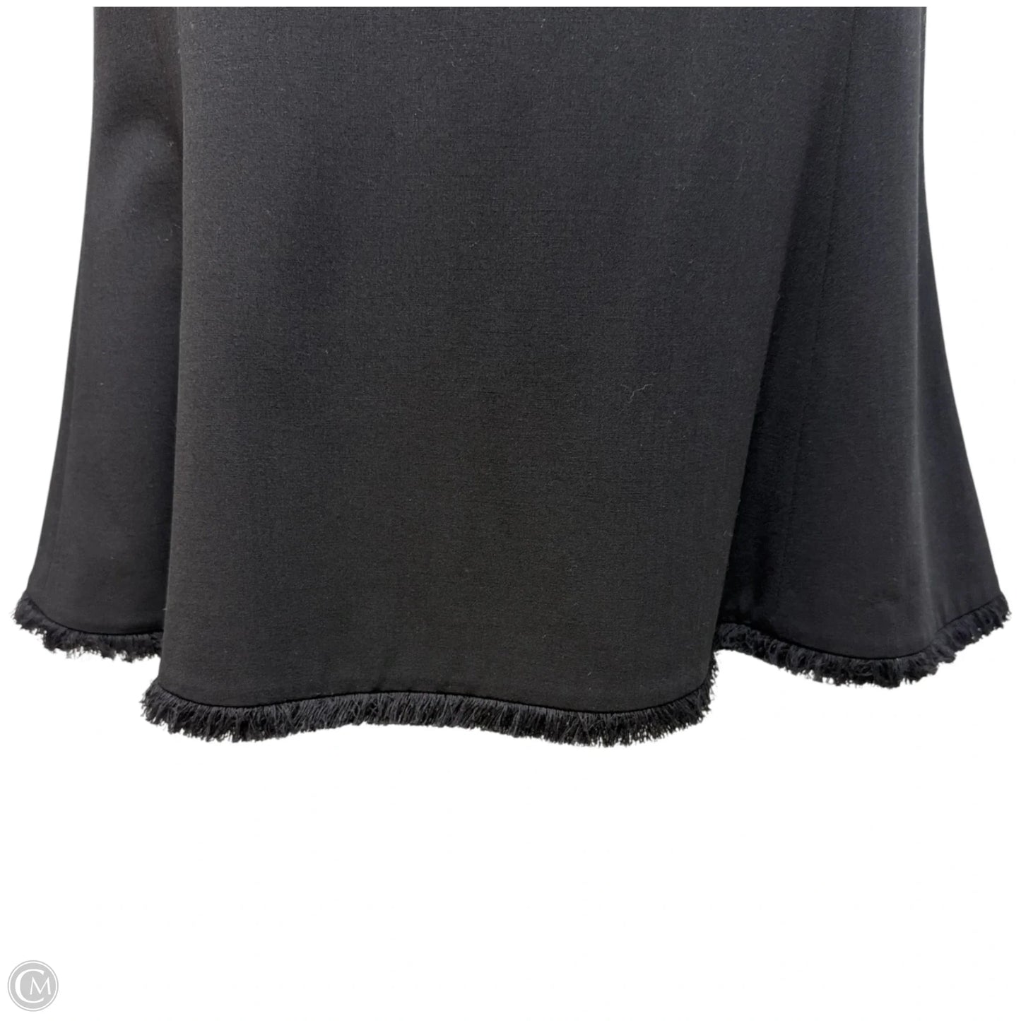 Fringe Trim Mermaid Midi Skirt Designer By Escada In Black, Size: US M/ EU 38