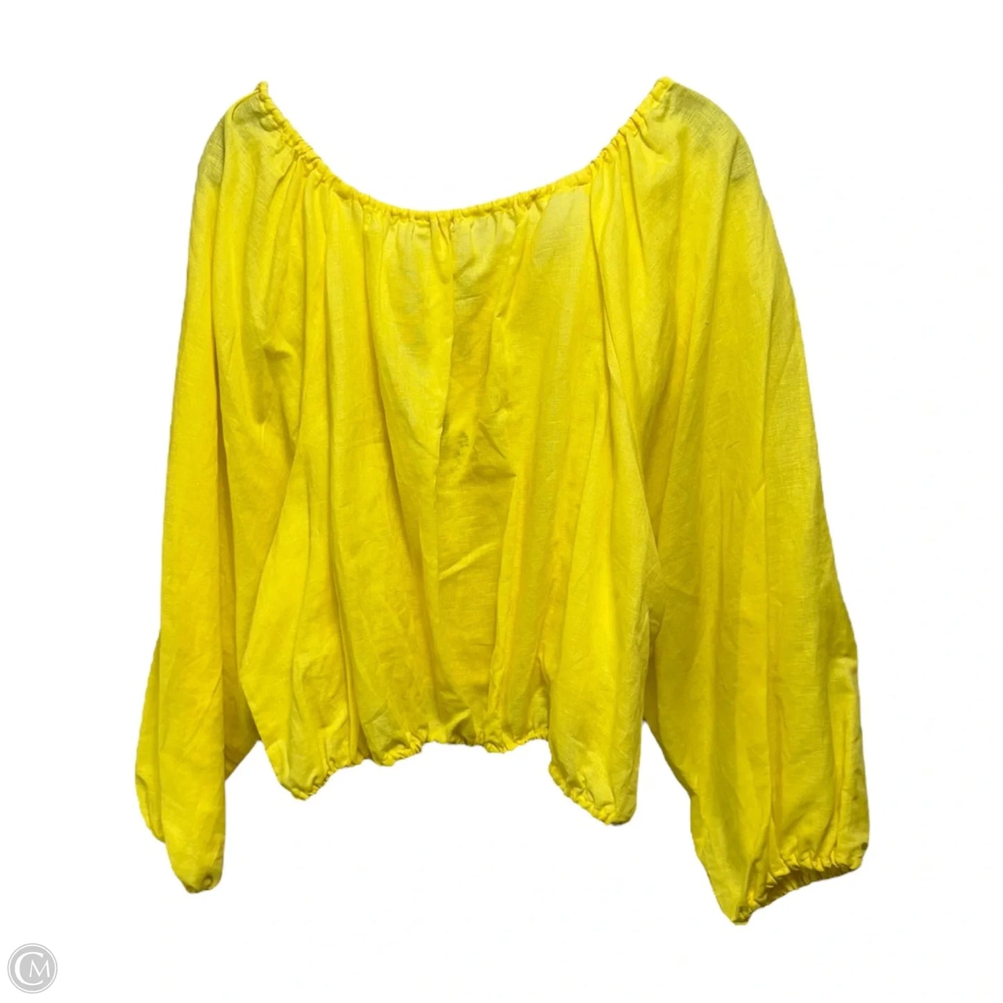Blouse Long Sleeve By Chelsea And Violet In Yellow, Size: Xl