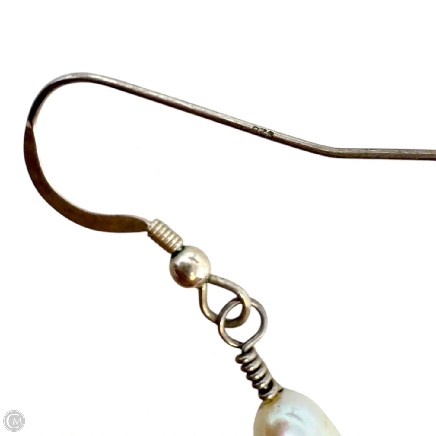 Baroque Pearl & Sterling Silver Dangle Earrings By Unbranded
