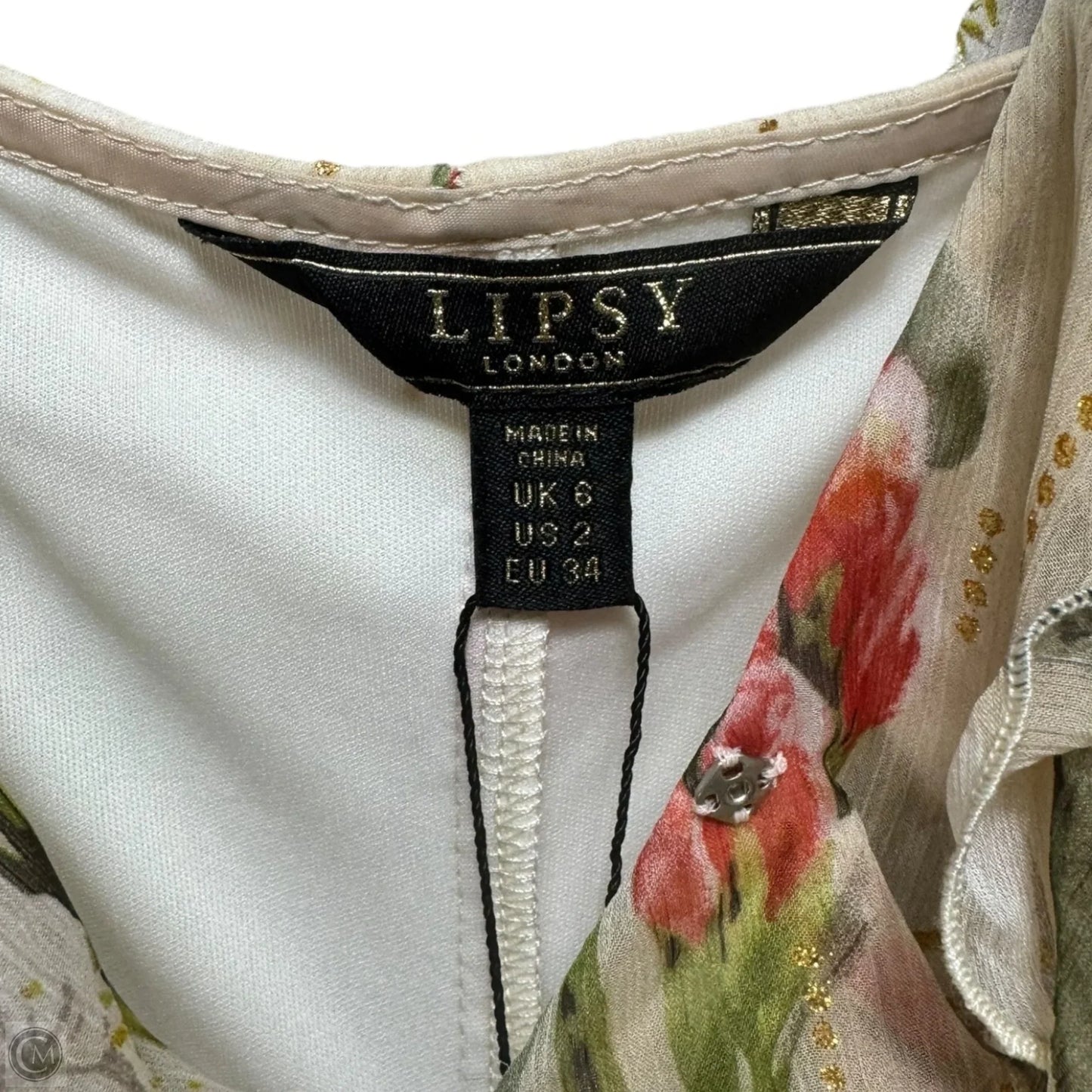 Alyssa Maxi Wrap Dress By Lipsy X Abbey Clancy In Nude Floral, Size: 2