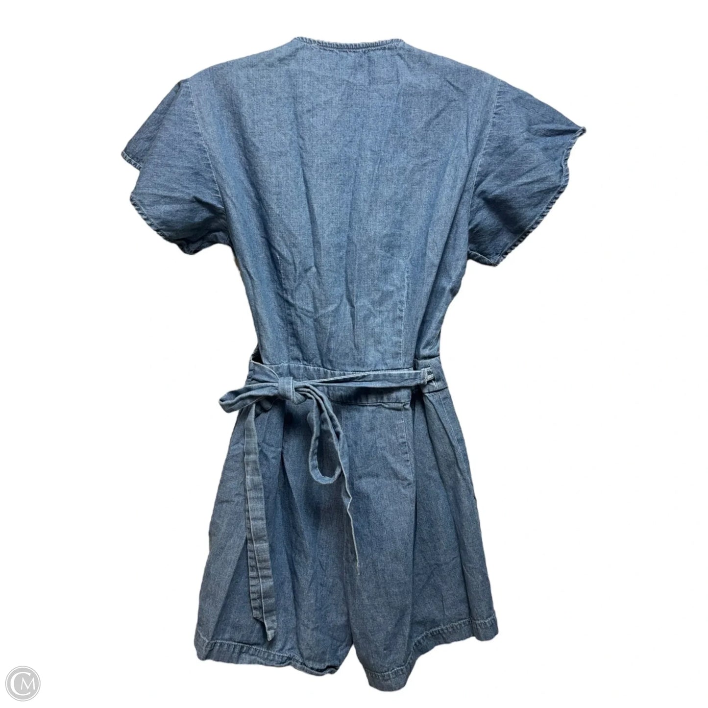 Chambray Flutter Romper By Draper James In Blue Denim, Size: 6