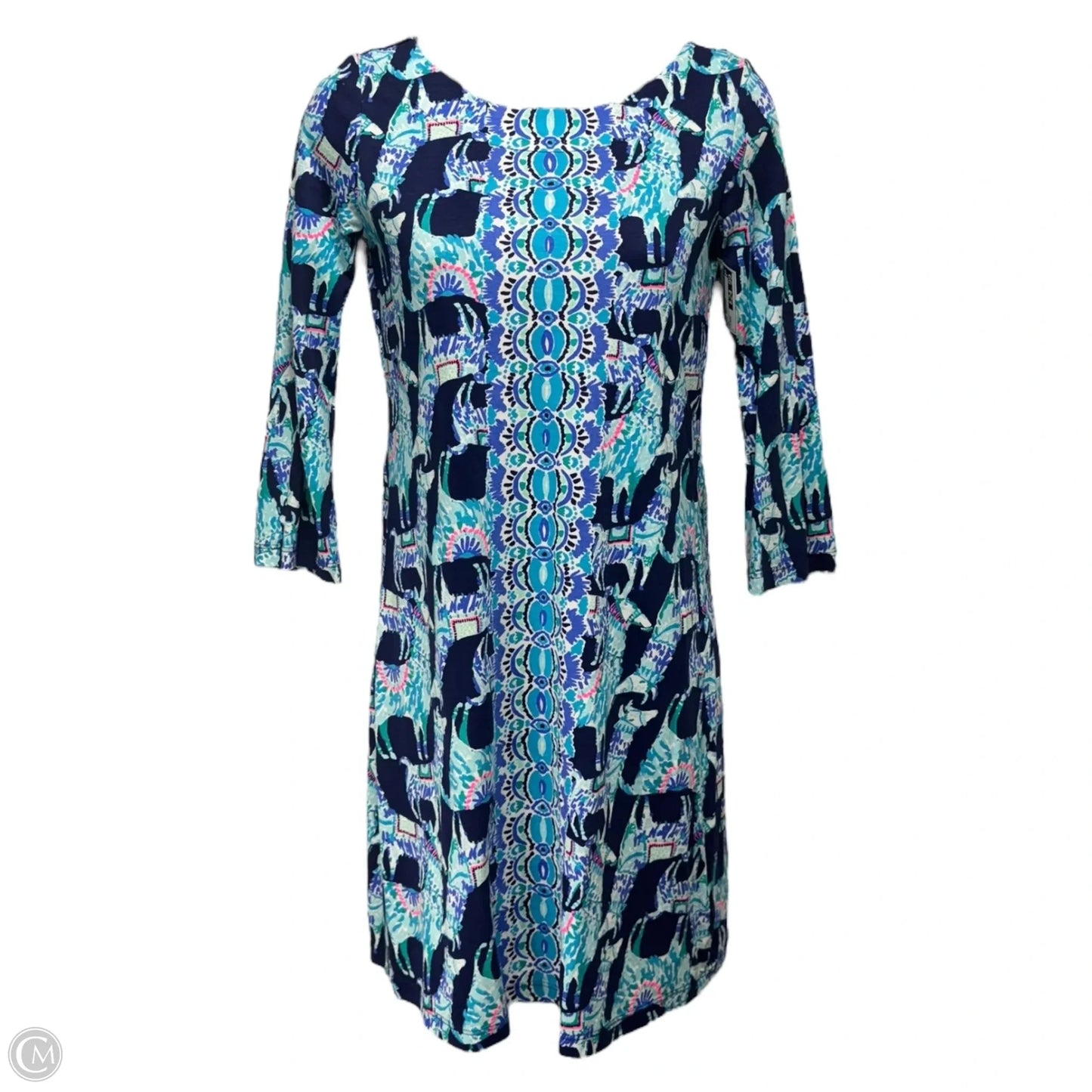 Beacon Dress Designer By Lilly Pulitzer In Bright Navy Alpaca My Bags, Size: Xxs