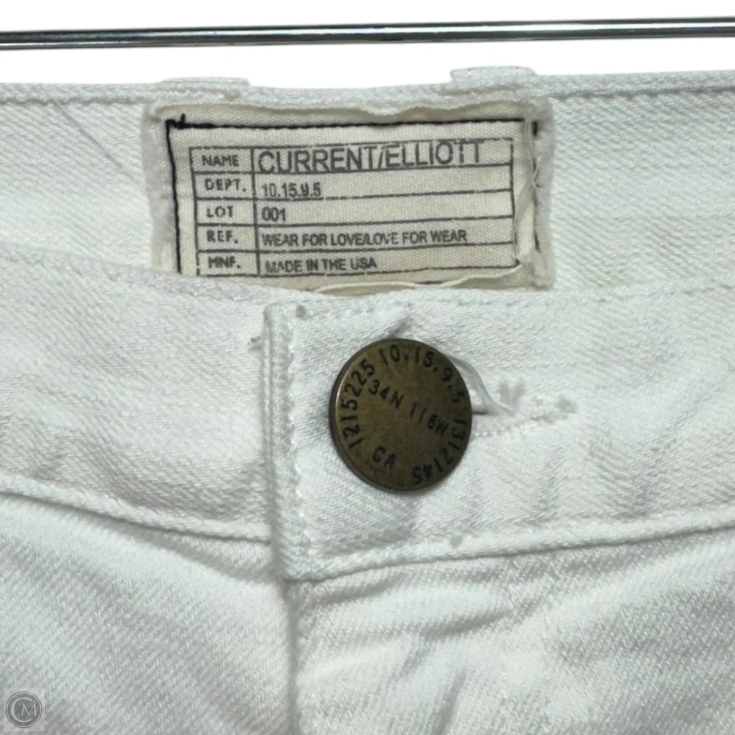 Jeans Boyfriend By Current/elliott In White Denim, Size: 6