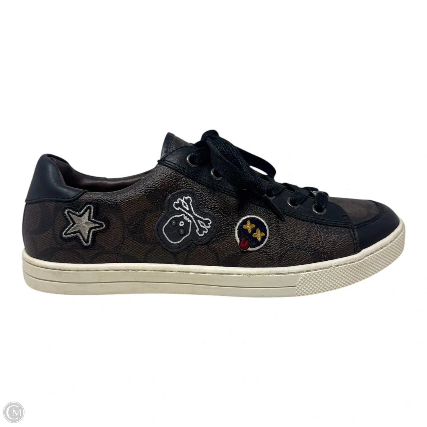 Porter Patch Monogram Sneakers Shoes Designer By Coach In Brown, Size: 9