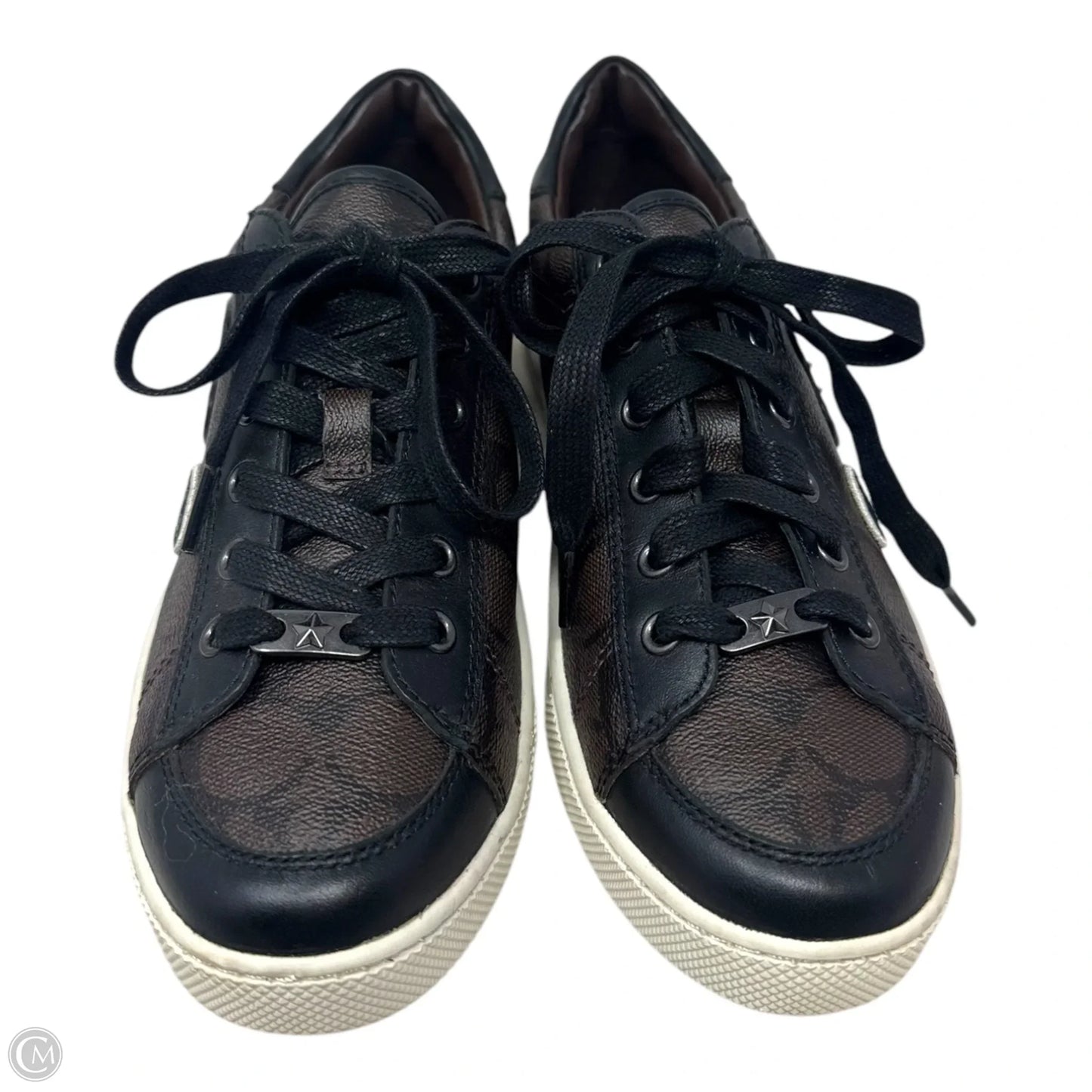 Porter Patch Monogram Sneakers Shoes Designer By Coach In Brown, Size: 9