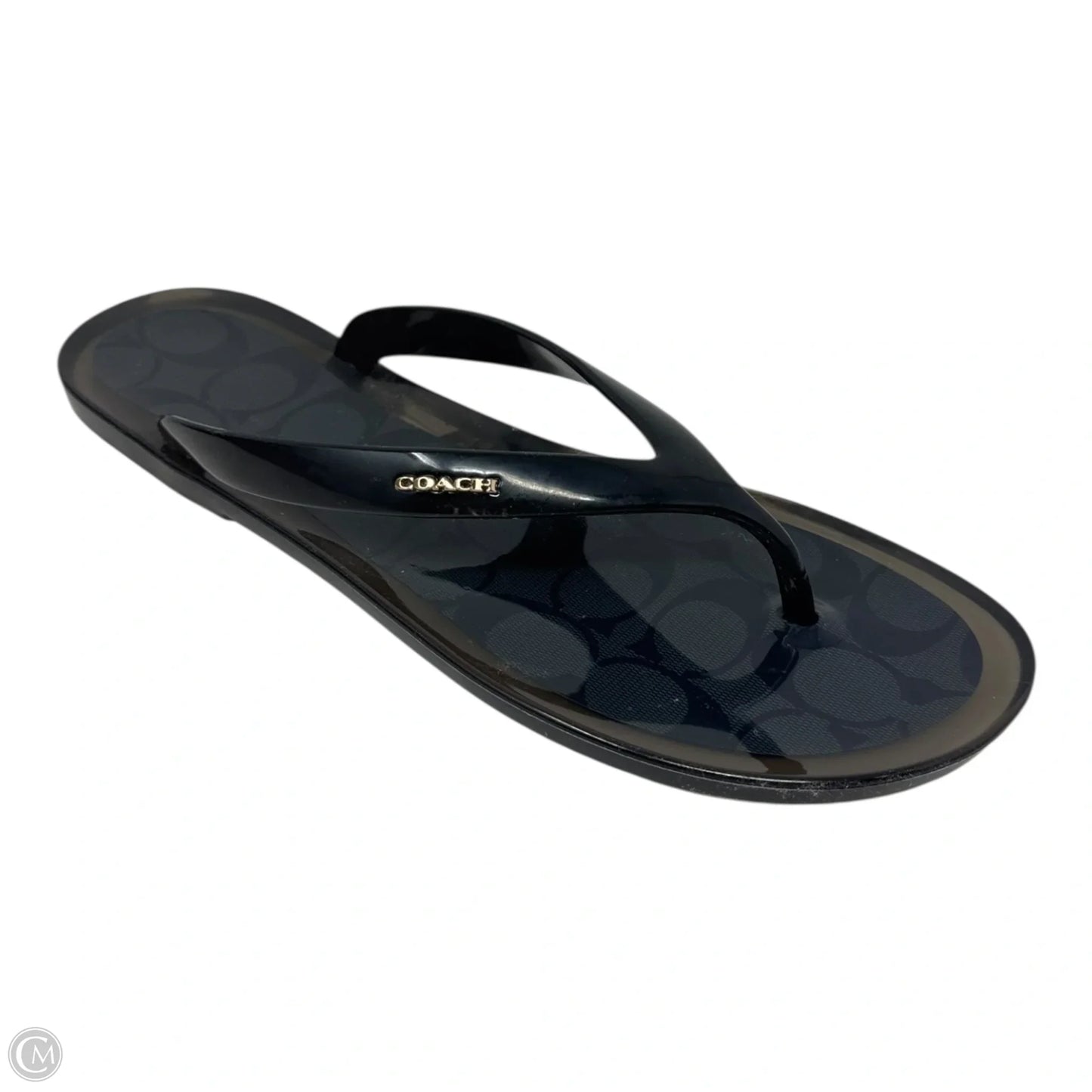 Nisa Jelly Flip Flop Sandals Designer By Coach In Black, Size: 9