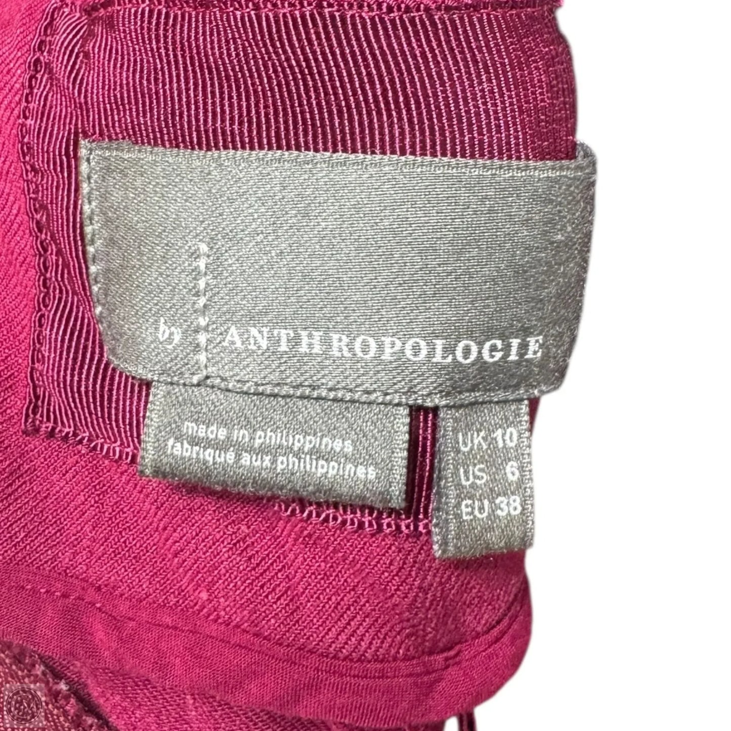 Square Neck Linen Blend Cargo Dress By Anthropologie In Maroon, Size: 6