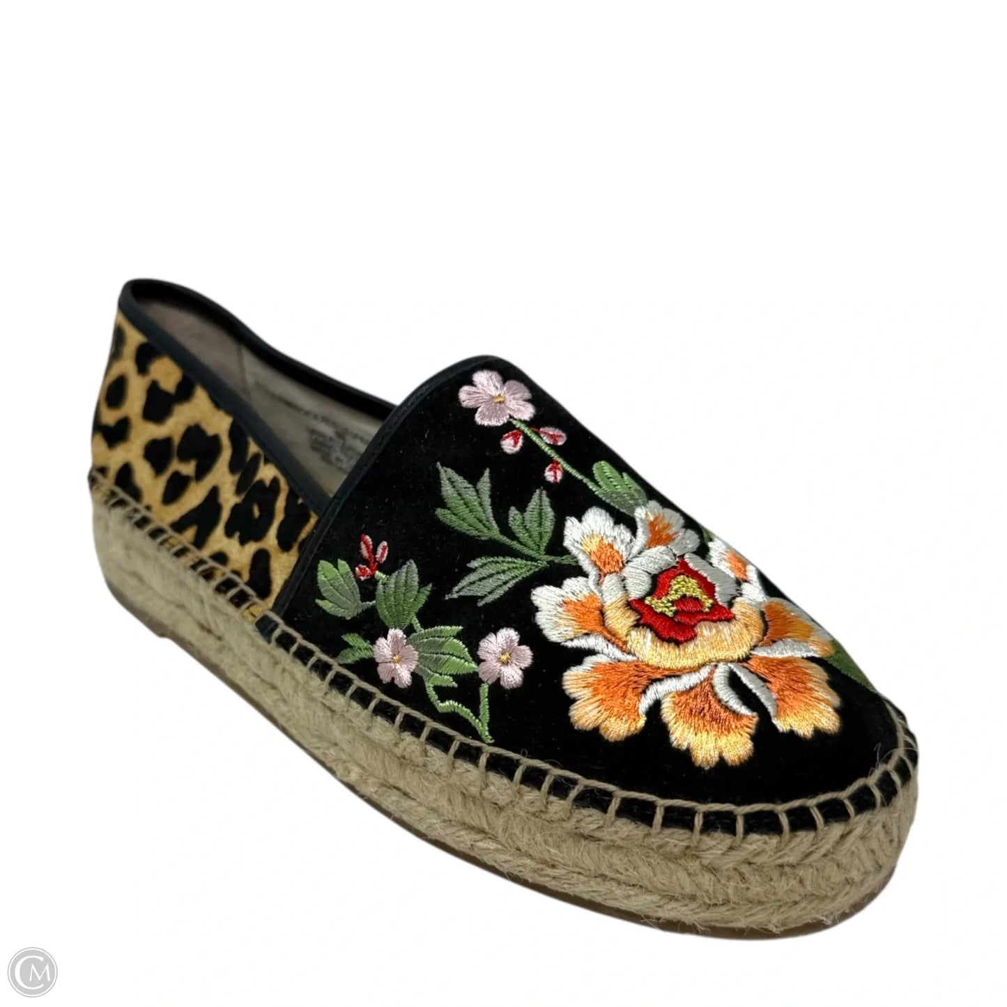 Embroidered Leopard Espadrille By Johnny Was In Multi-colored, Size: 6