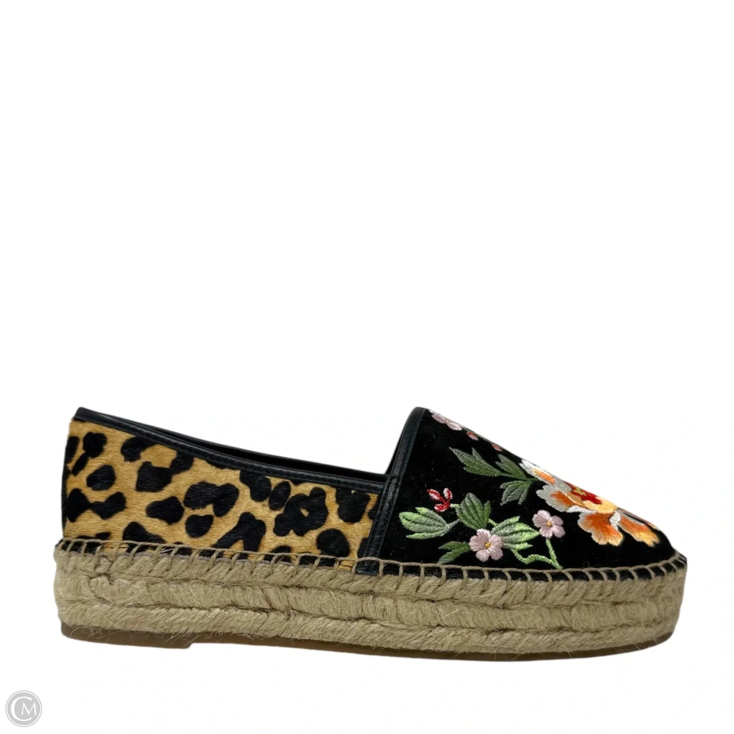 Embroidered Leopard Espadrille By Johnny Was In Multi-colored, Size: 6