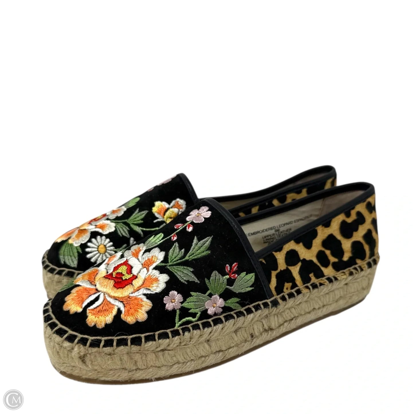 Embroidered Leopard Espadrille By Johnny Was In Multi-colored, Size: 6
