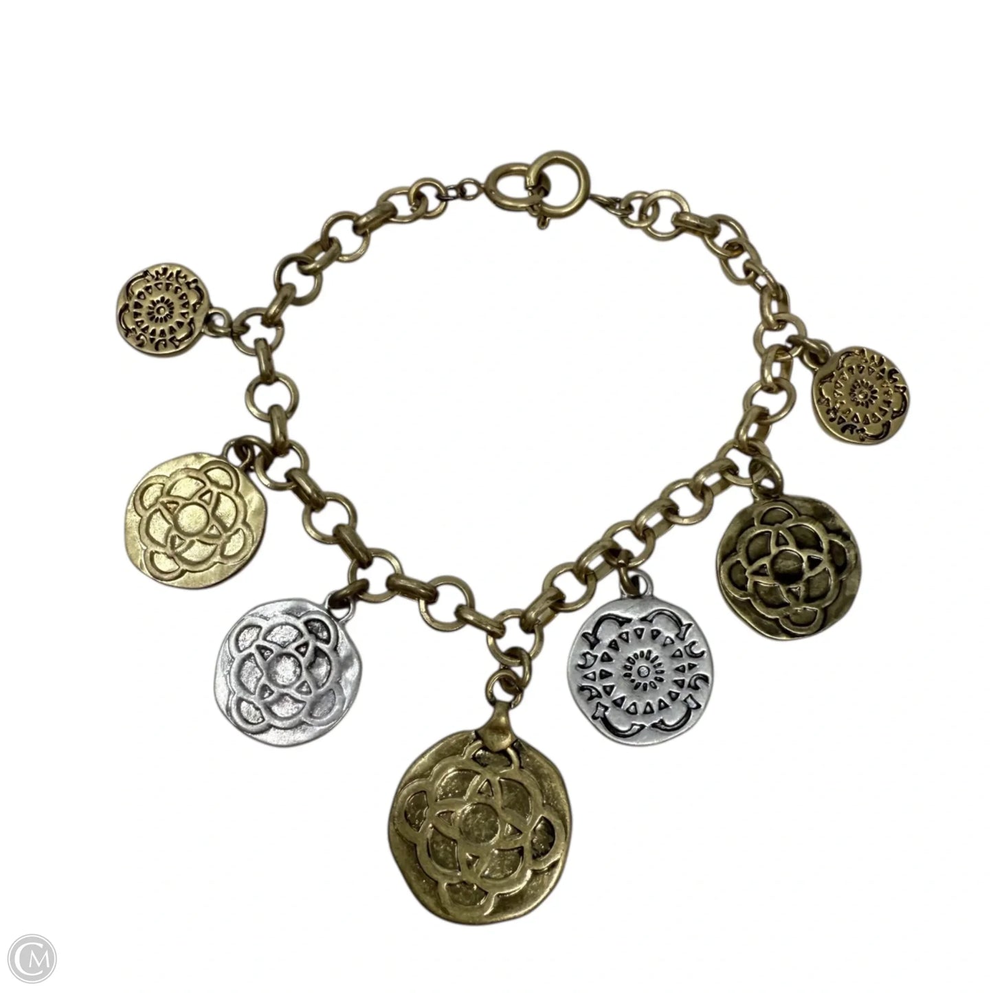 Gold & Silver Tone Coin Charm Convertible Three Section Necklace & Bracelet Set By Cabi