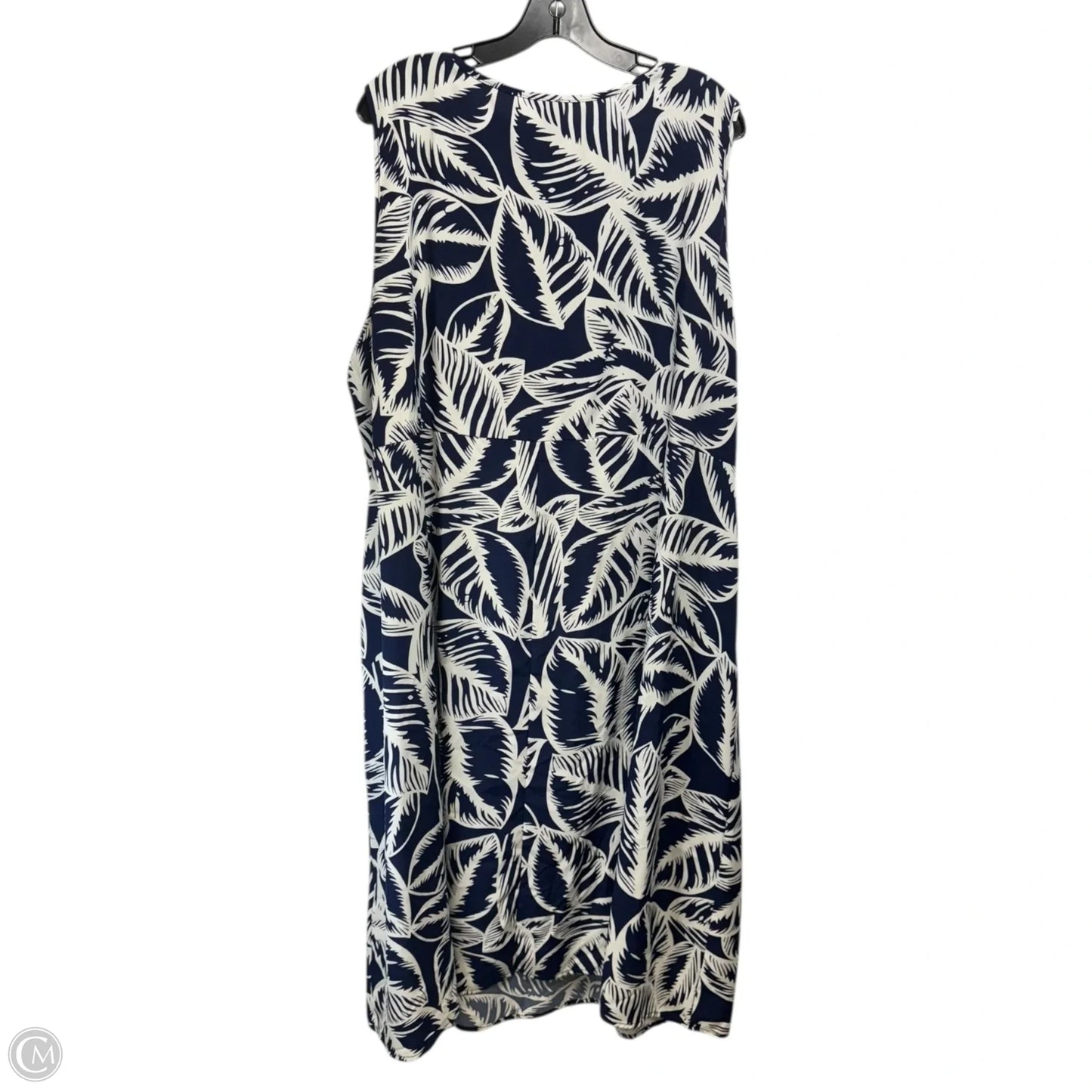 Dress Casual Midi By Emery Rose In Blue & White, Size: 5x
