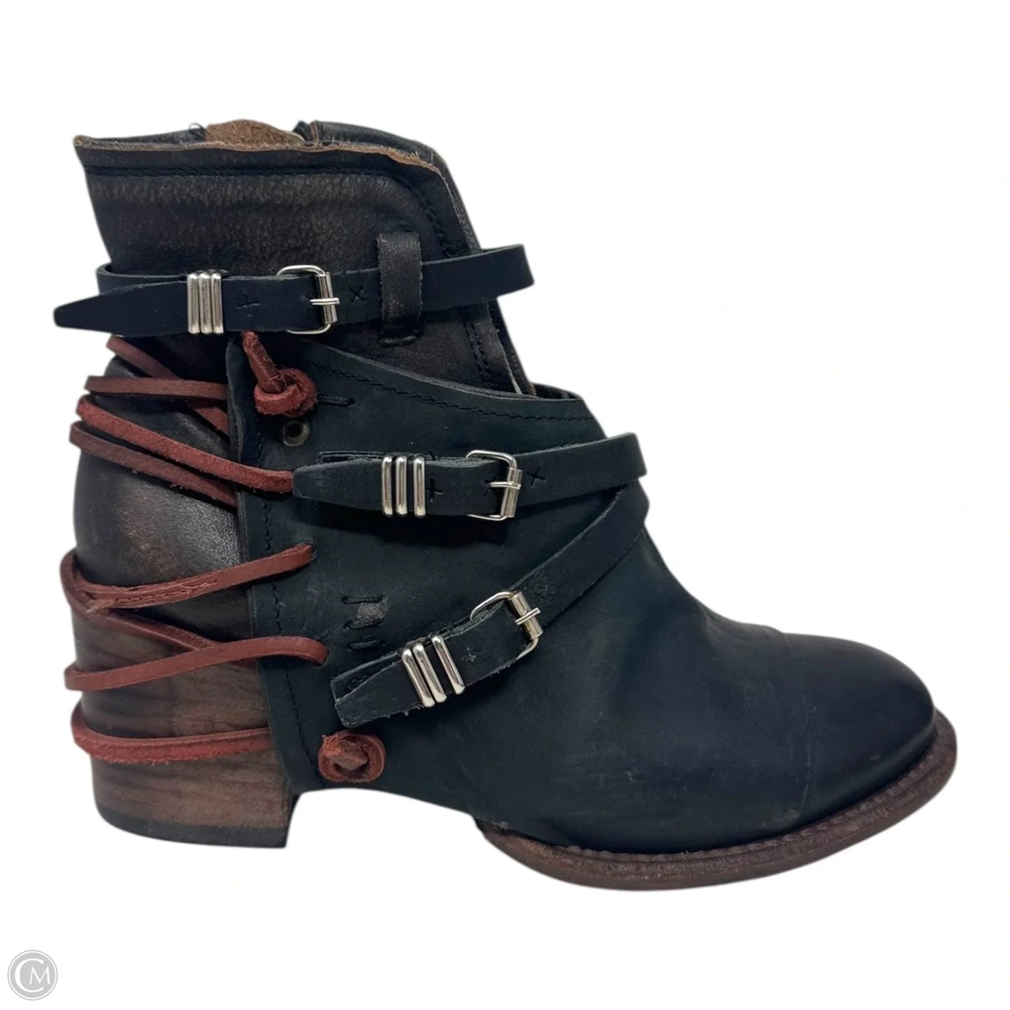 Crue Strappy Boots Ankle Heels By Freebird In Multi-colored, Size: 6