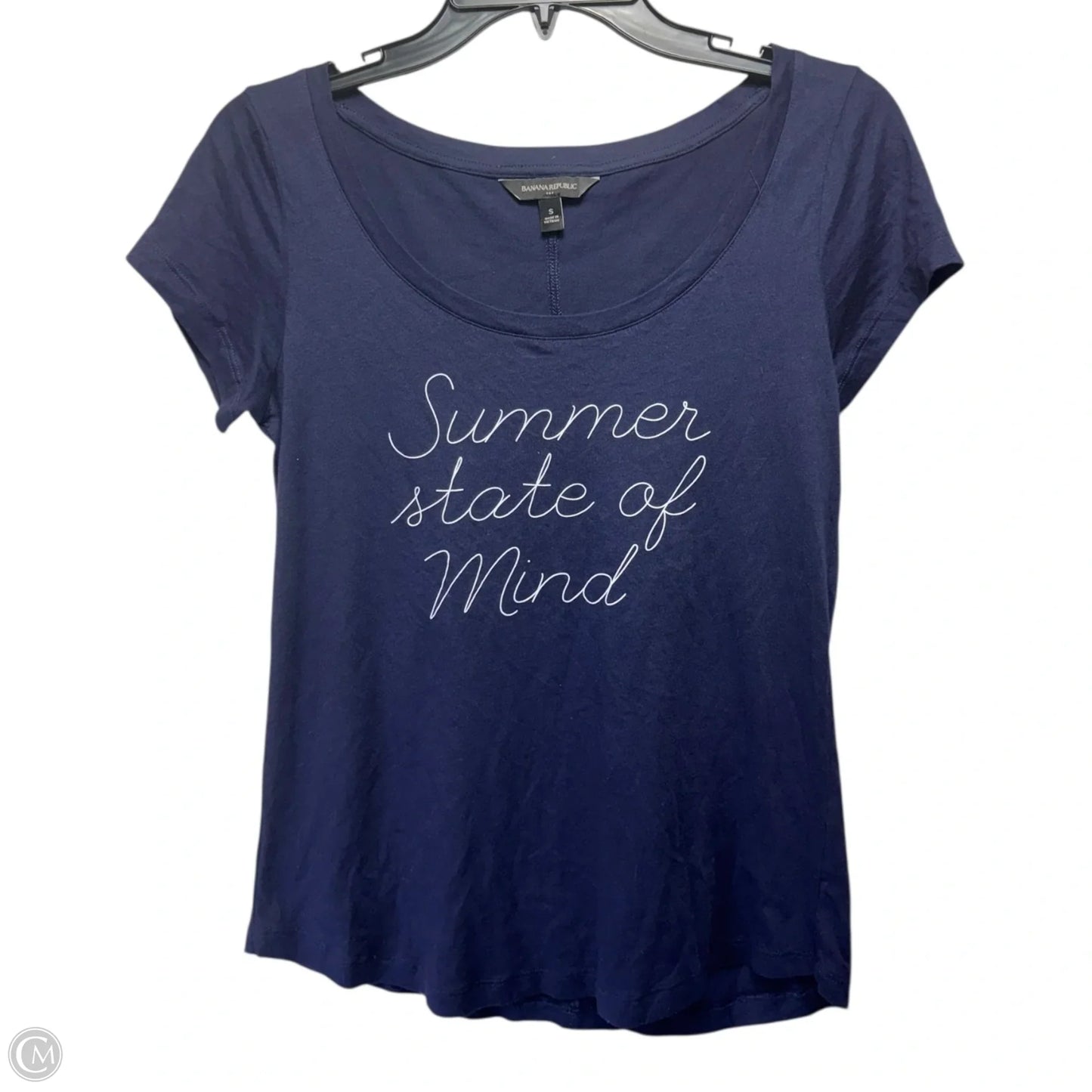 Top Short Sleeve By Banana Republic In Navy, Size: S