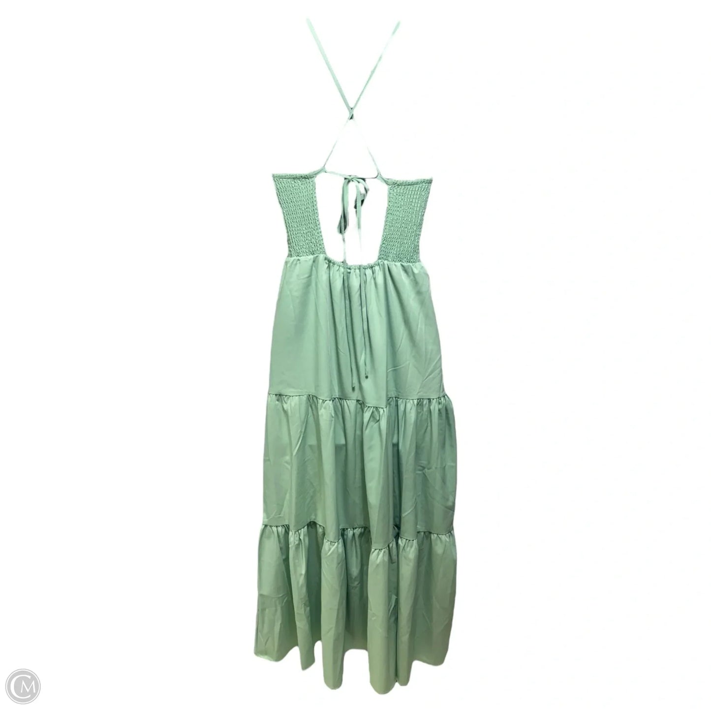 Pier and Now Smocked Tie-Back Midi Dress By Lulus In Sage Green, Size: XS