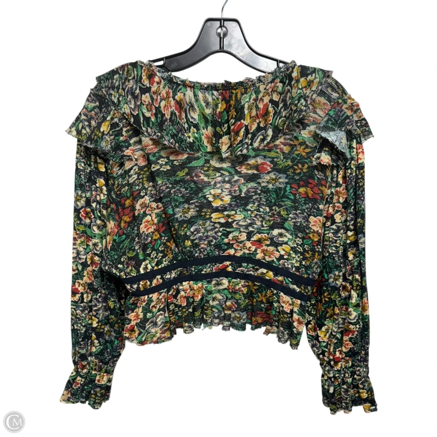 Rudi Ruffle Top By Free People In Night Garden Combo, Size: XS