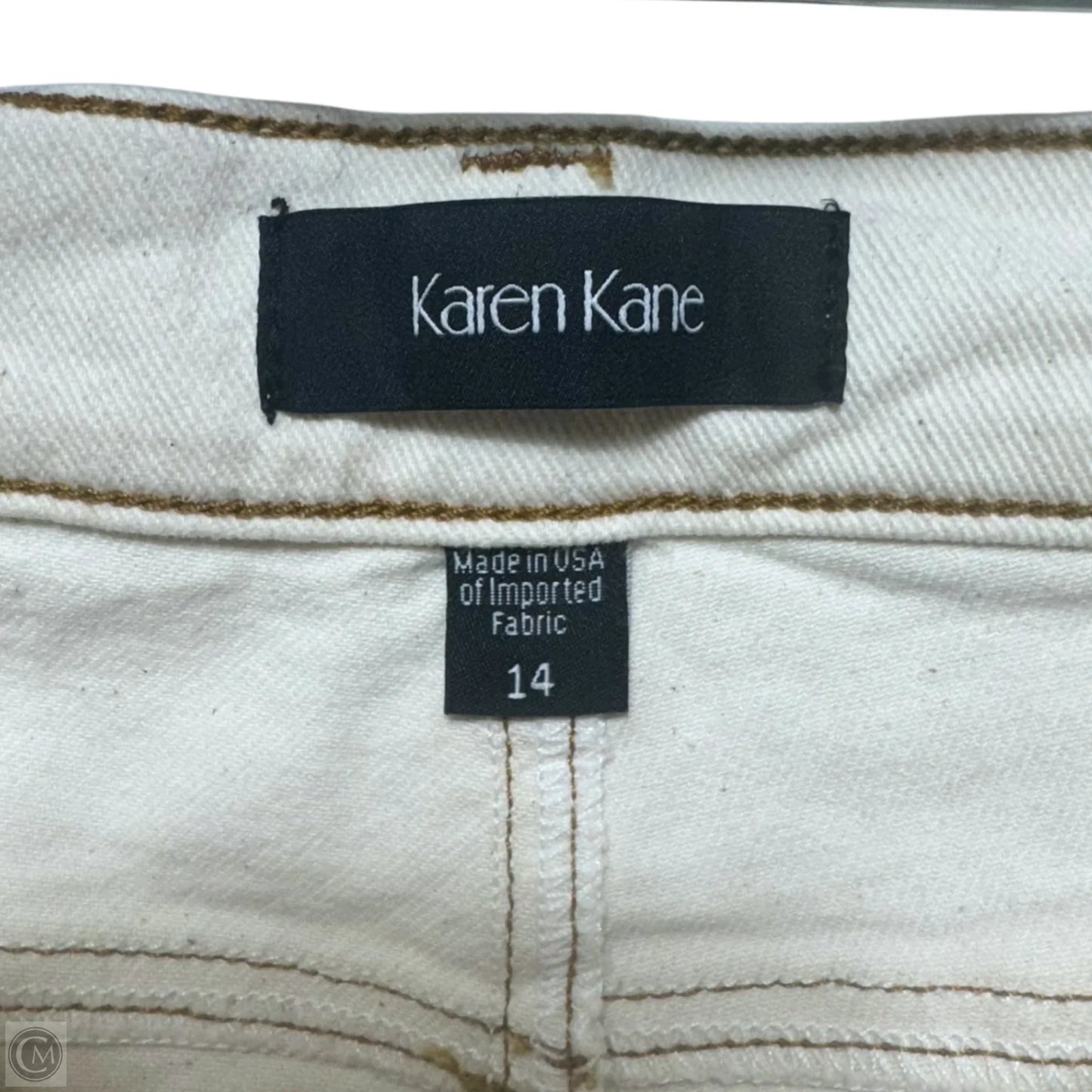 Tropical Sun Wide Leg Jeans By Karen Kane In Cream, Size: 14