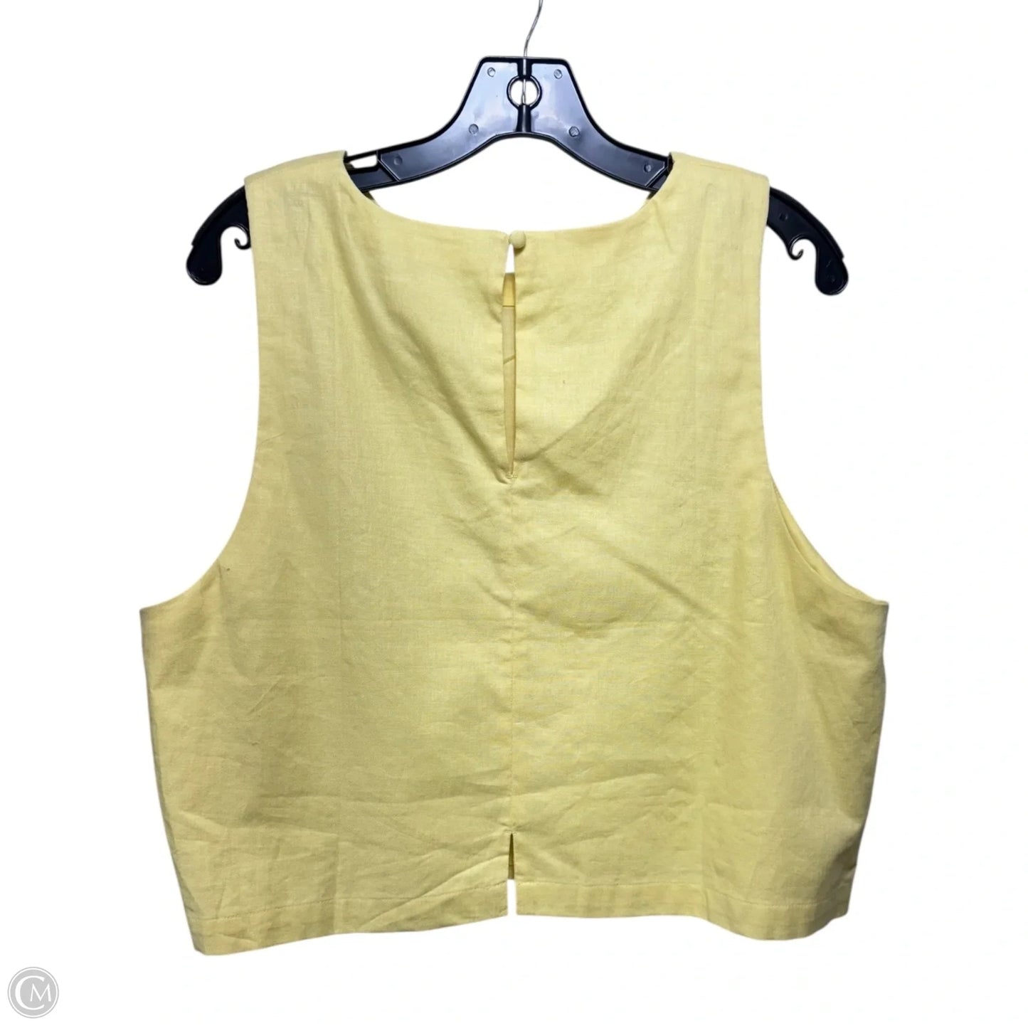 Linen Blend Cropped Top Sleeveless By Banana Republic In Yellow, Size: Xl