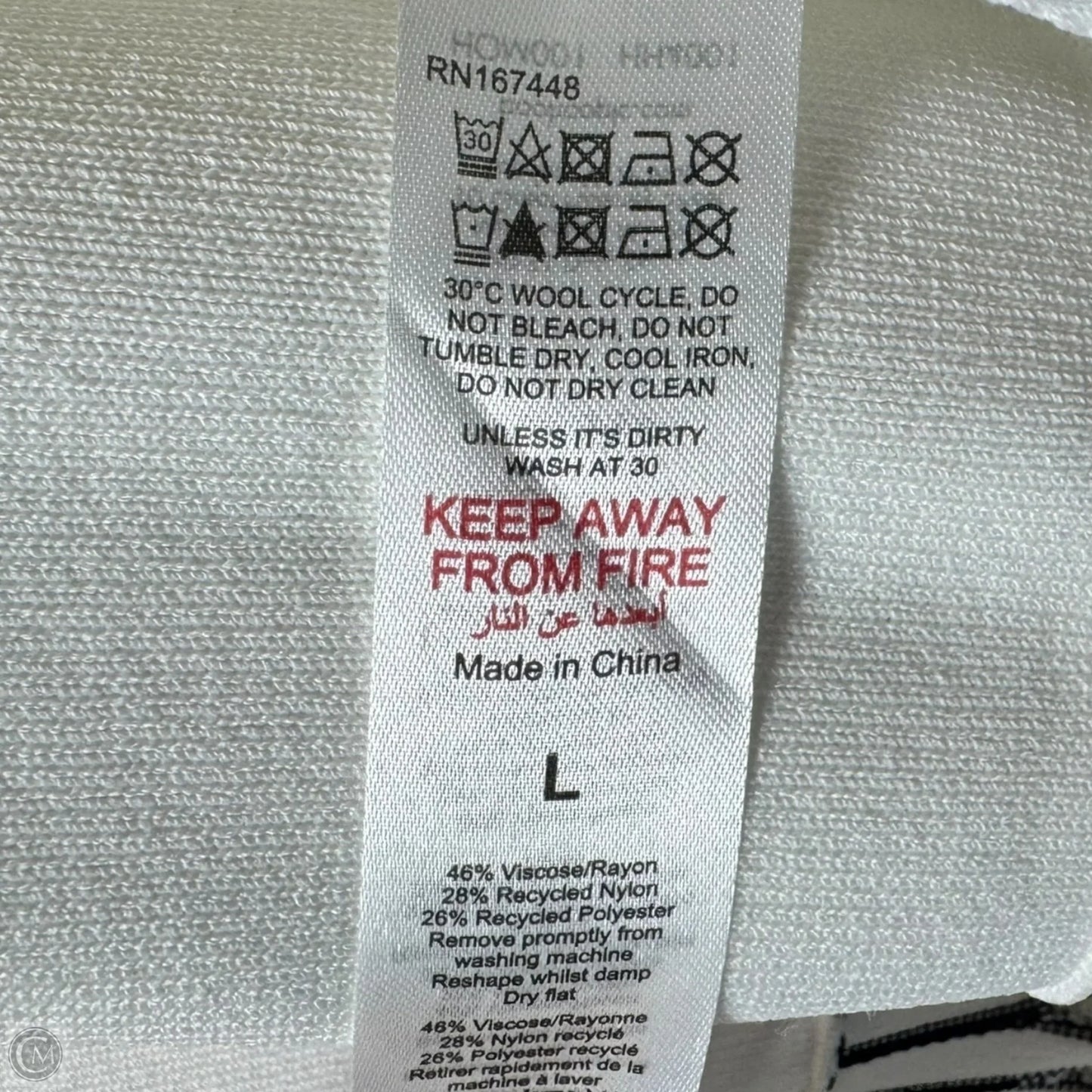 Viscose Blend Knit Peplum Jacket By Karen Millen In Black & White, Size: L