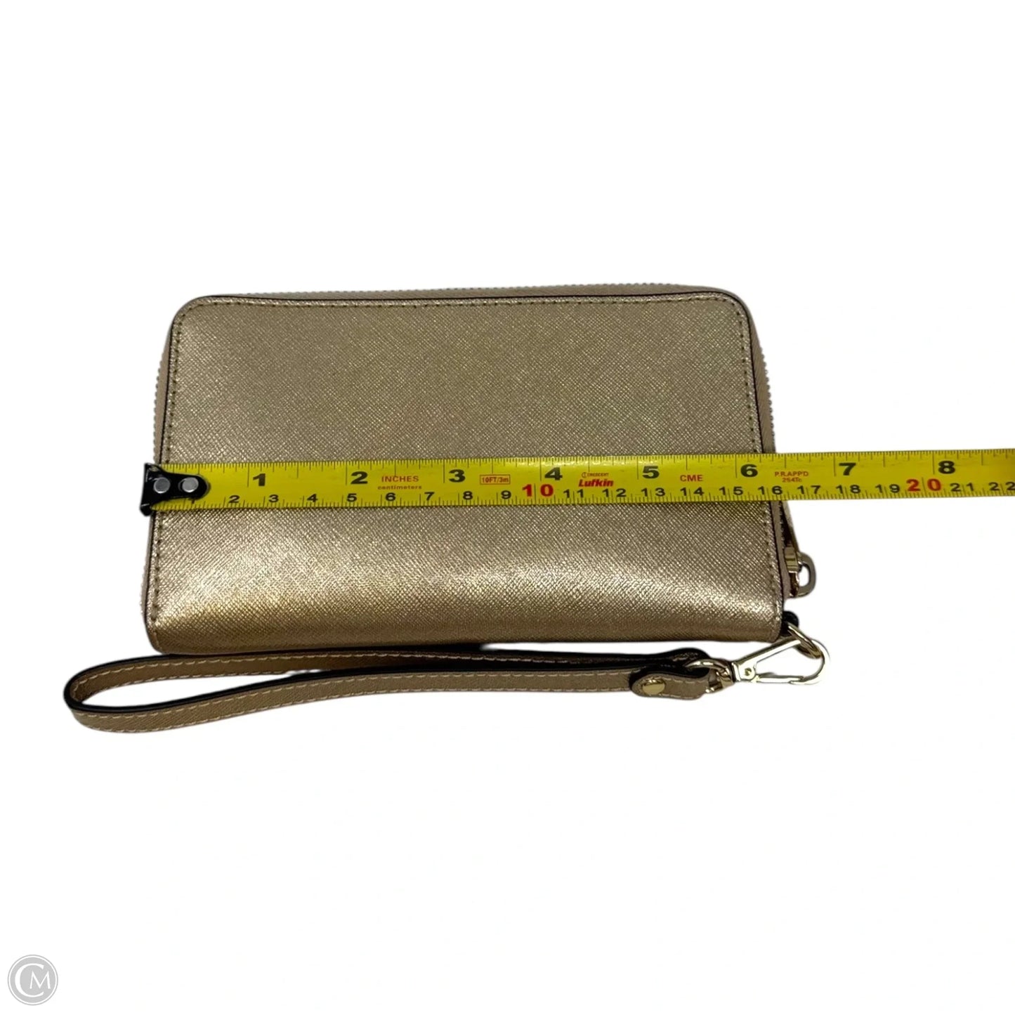 Metallic Saffiano Wristlet Designer By Michael Kors, Size: Medium