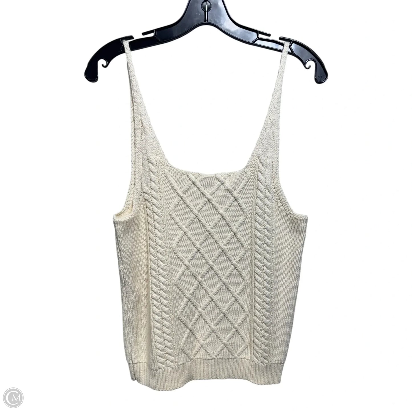 Knit Top Sleeveless By Grade & Gather In Cream, Size: M