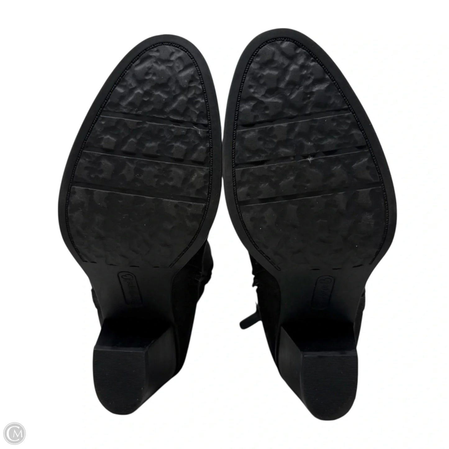Cheyenne Microfiber Boots Mid-calf Heels By Bare Traps In Black, Size: 8