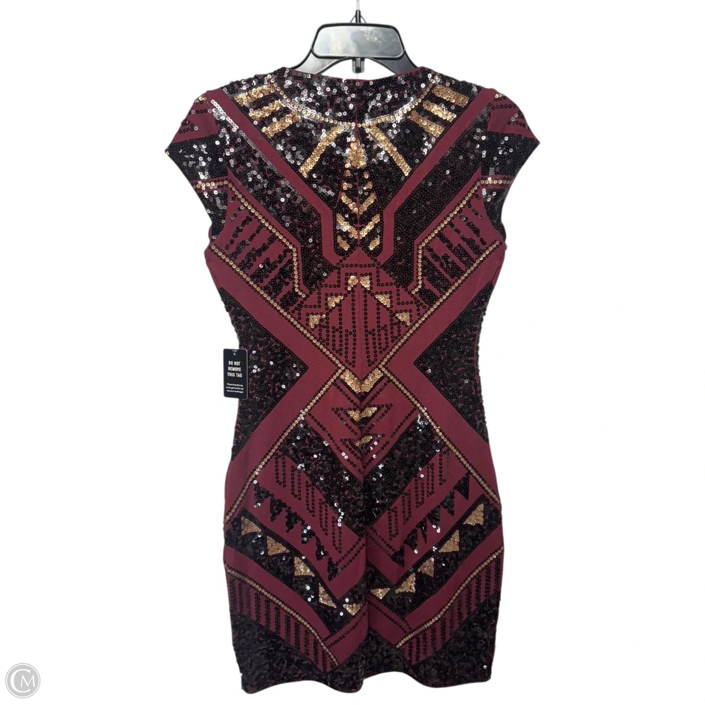 Aztec Sequin Cap Sleeve Sheath Dress By Express In Multi-colored, Size: S