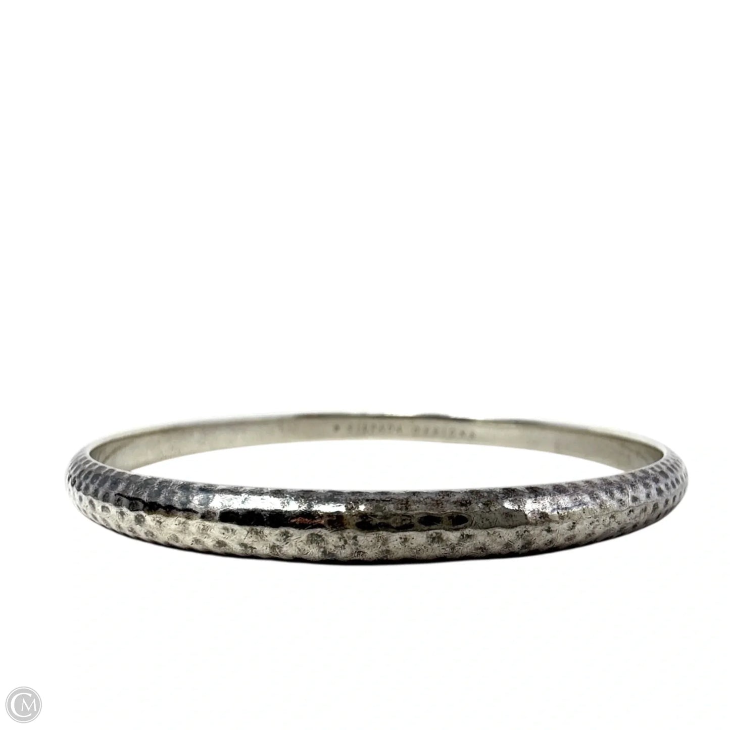 Sterling Silver Hammered & Black Spinel Bangle Bracelet Set By Silpada, Size: 02 Piece Set
