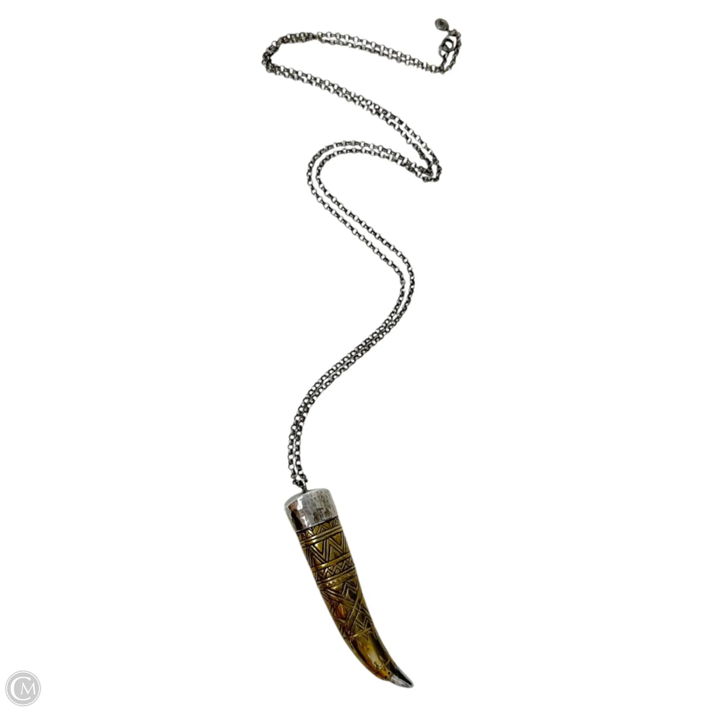 Adventure Seeker Etched Horn Sterling Silver Pendant Necklace N3238 By Silpada
