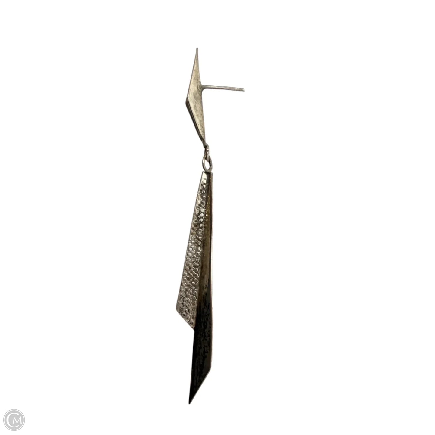 Long Hammered Sterling Silver Fan Earrings Stamped RB