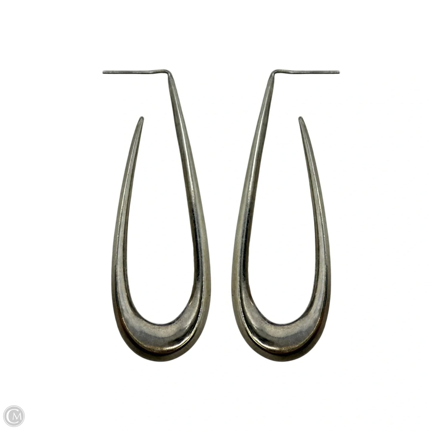 Silver Oval Hoop Earrings