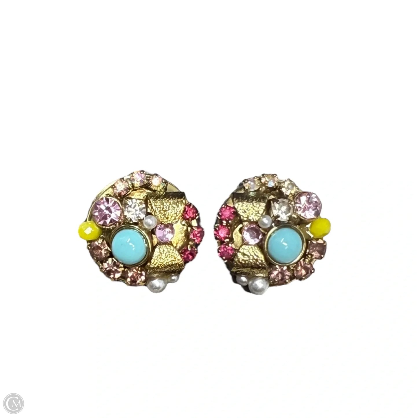 Bows & Crystal Cluster Stud Earrings By Betsey Johnson