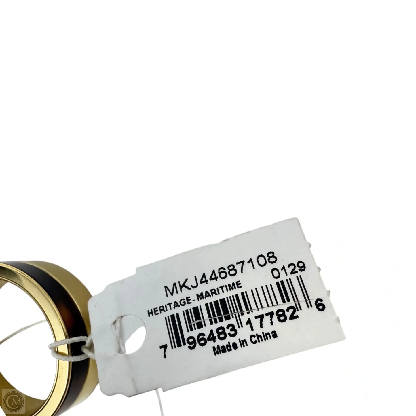 Gold-Tone Colorblocked Band Ring By Michael By Michael Kors, Size: 7
