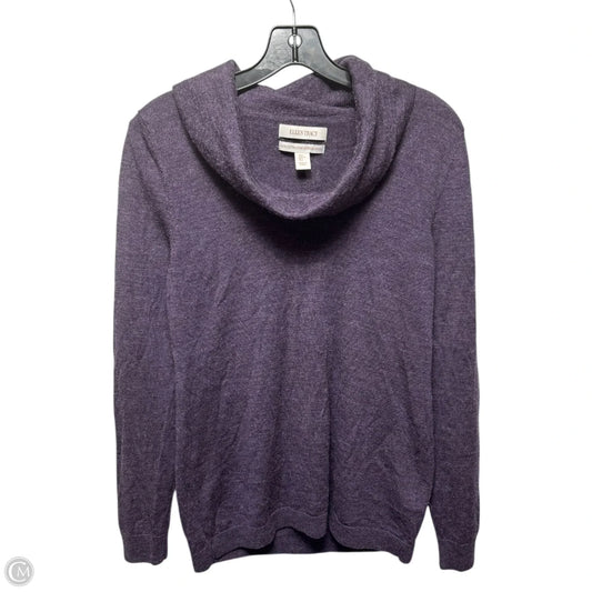 100% Extra Fine Merino Wool Cowl Neck Sweater By Ellen Tracy In Purple, Size: L
