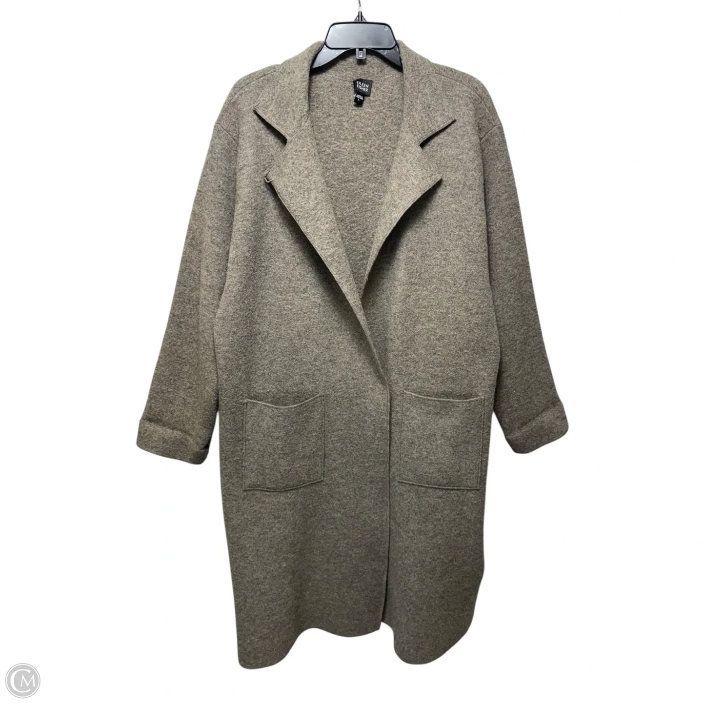 Boiled Wool Coat By Eileen Fisher In Grey, Size: L
