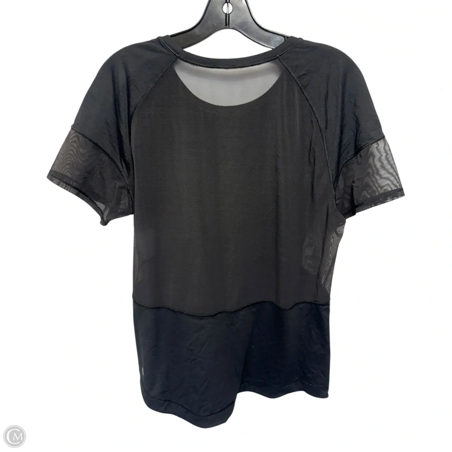 Athletic Top Short Sleeve By Lululemon In Black, Size: M