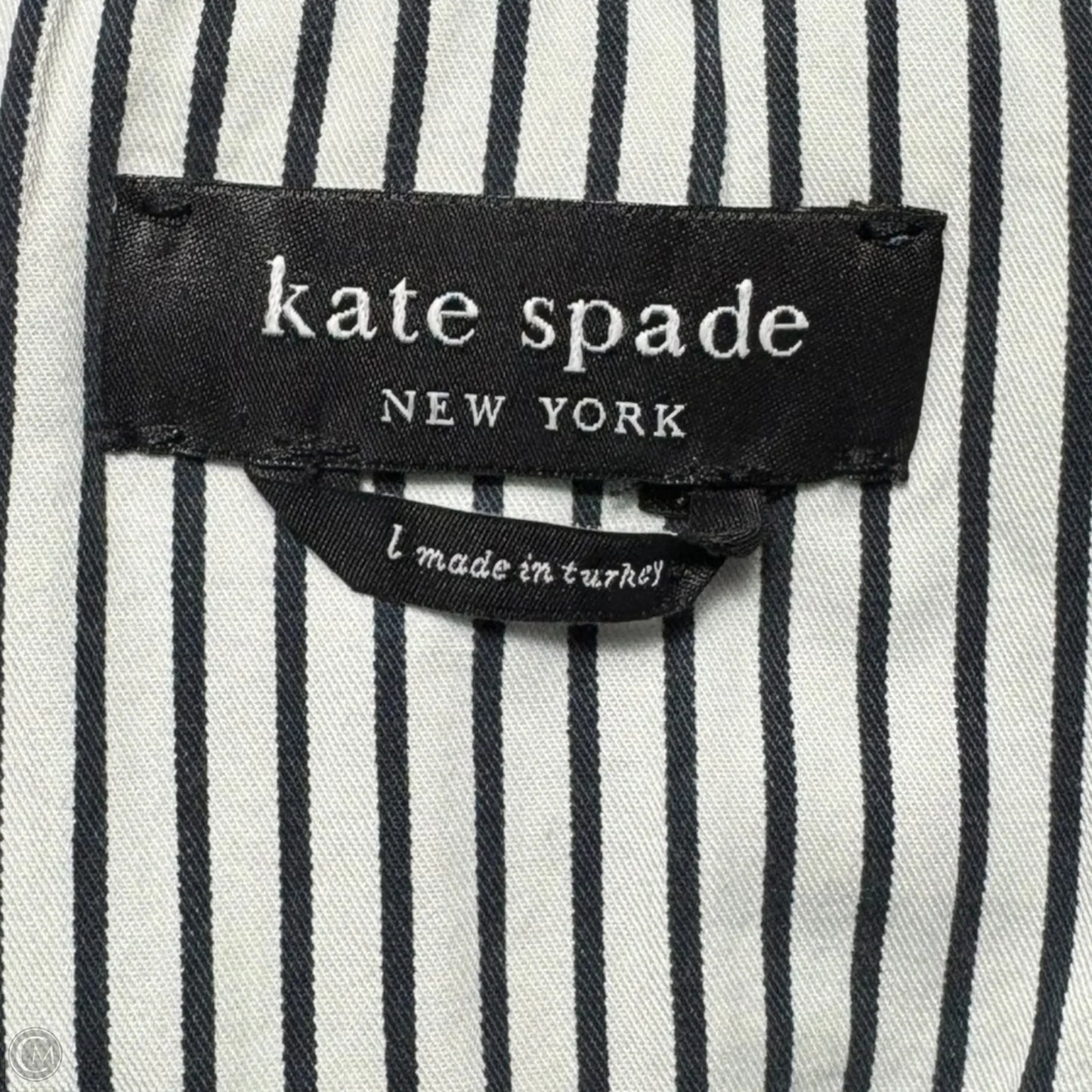 Jacket Designer By Kate Spade In Blue Denim, Size: L