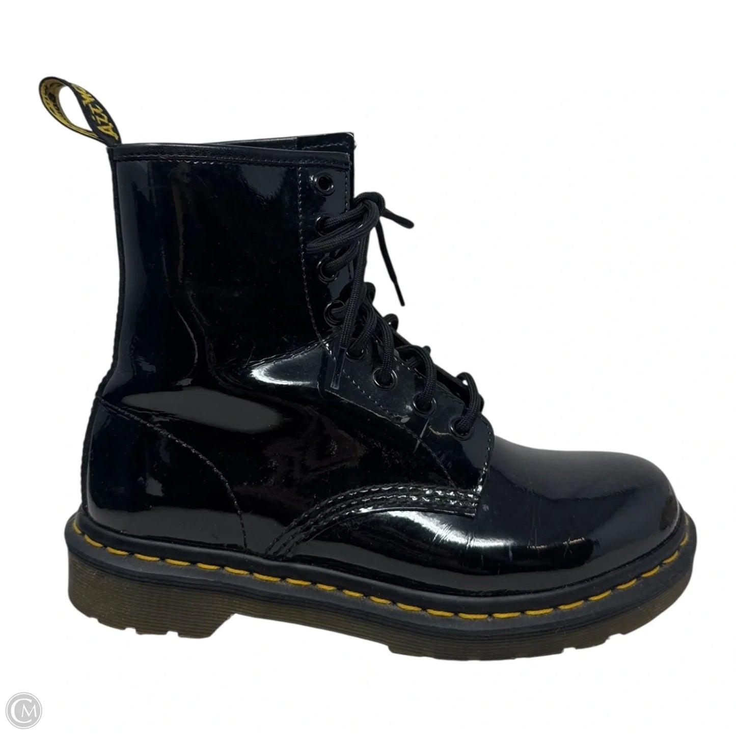 1460 Shiny Boots Combat By Dr Martens In Black, Size: 9