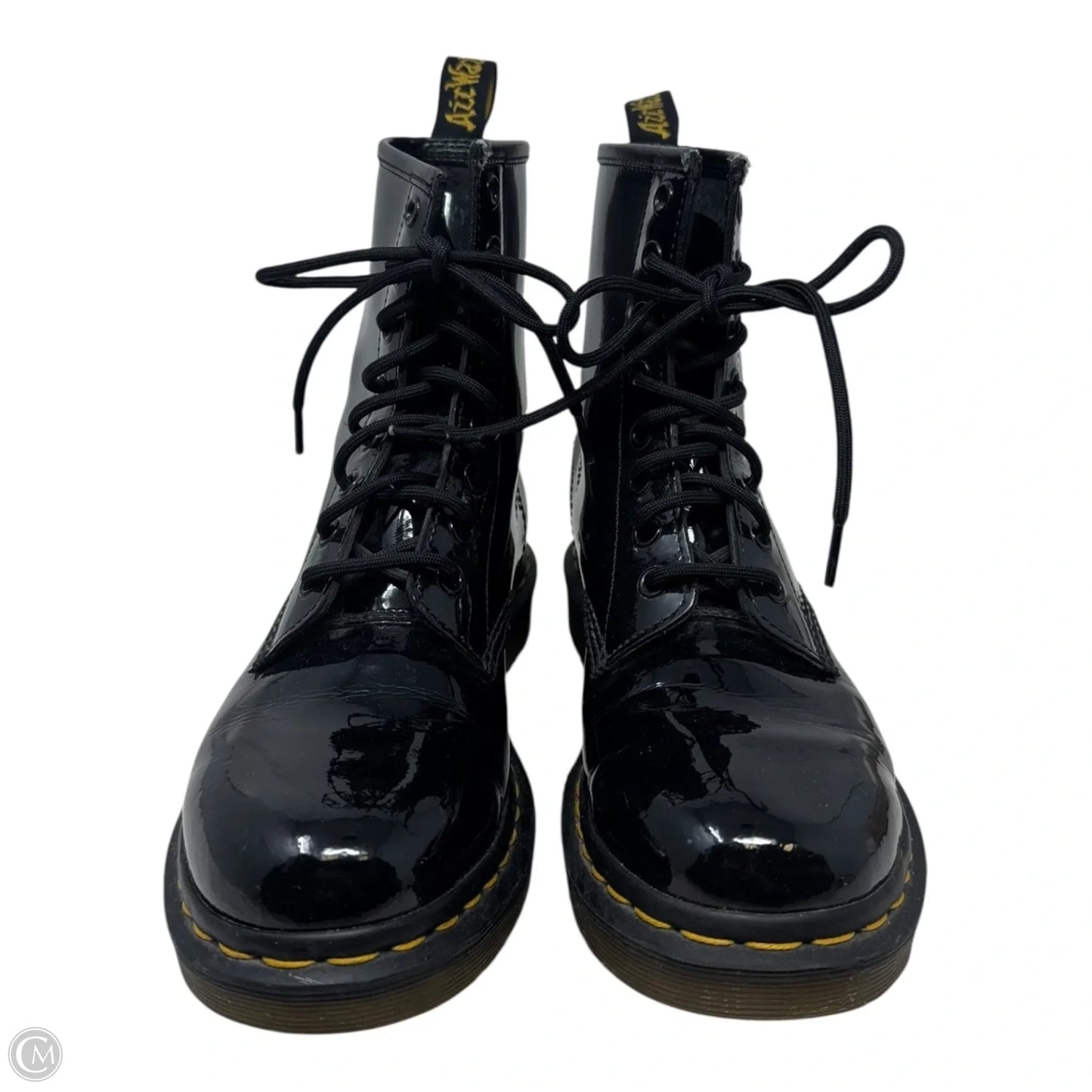 1460 Shiny Boots Combat By Dr Martens In Black, Size: 9