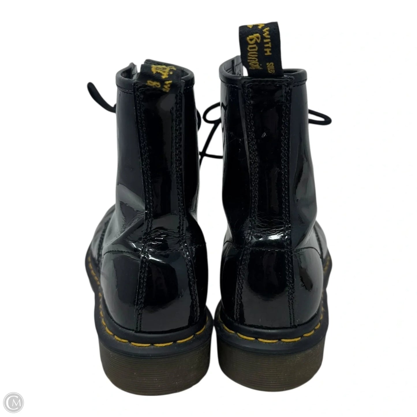 1460 Shiny Boots Combat By Dr Martens In Black, Size: 9
