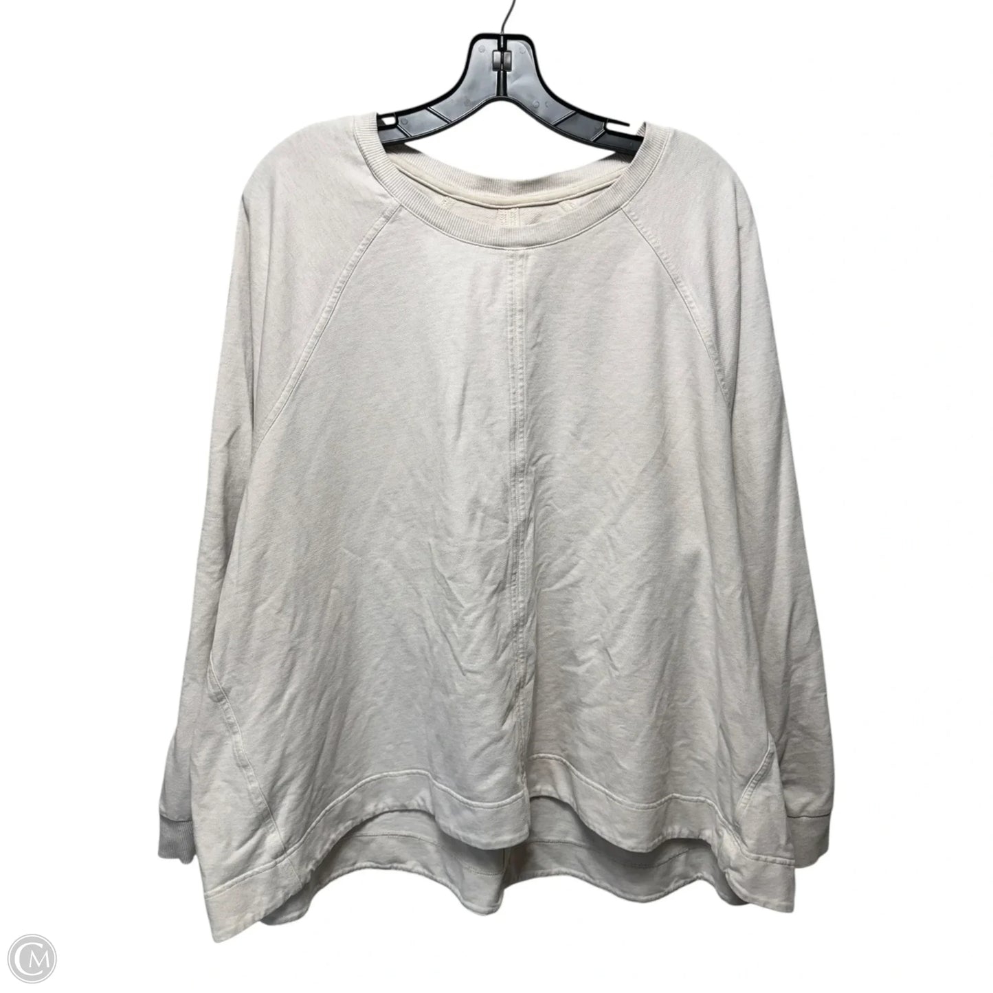 Sweatshirt Top Long Sleeve By Athleta In Cream, Size: 3x