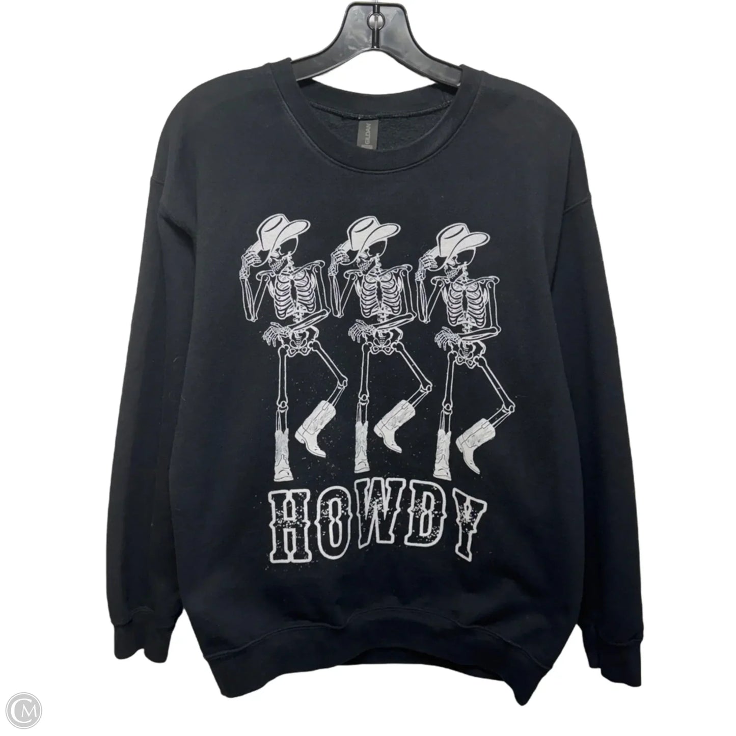 Howdy Skeleton Sweatshirt Crewneck By Gildan In Black, Size: M