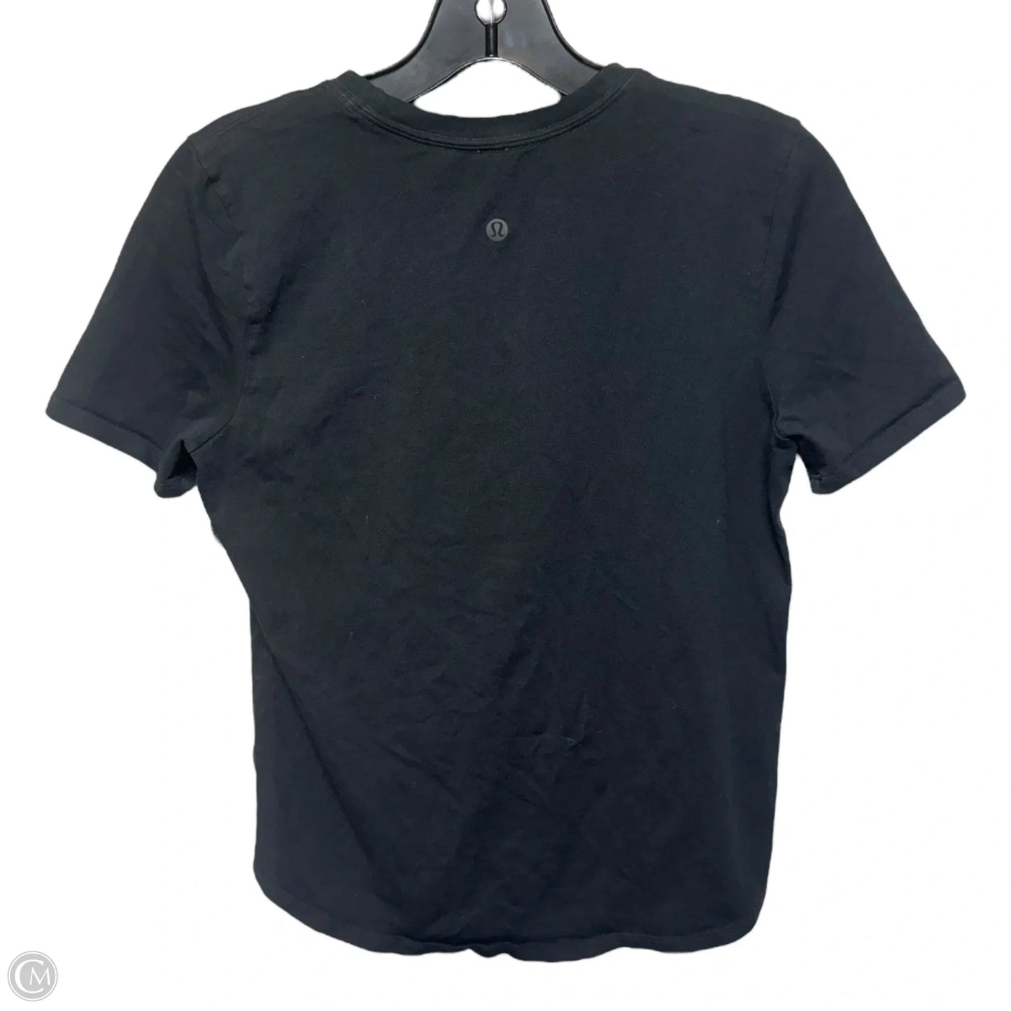Athletic Top Short Sleeve By Lululemon In Black, Size: M